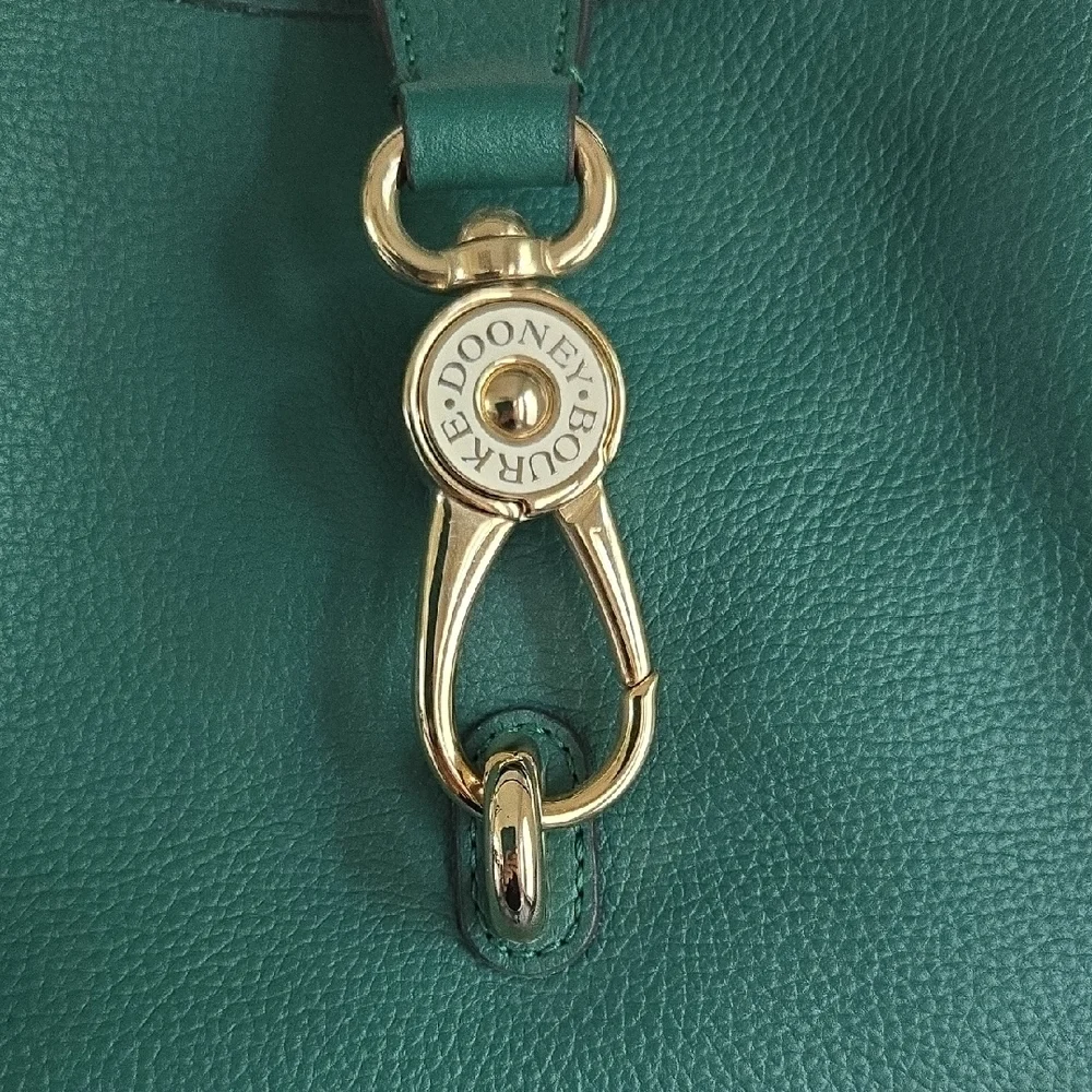 Dooney & Bourke Leaf Green Leather Shoulder Bag with Gold Accents - Picture 2 of 9